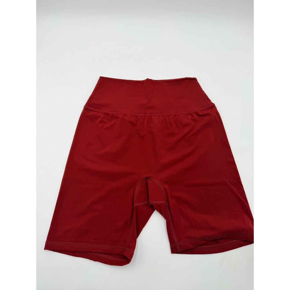 Buffbunny Collection Red High Waisted Biker Shorts Medium V-Contour Seam